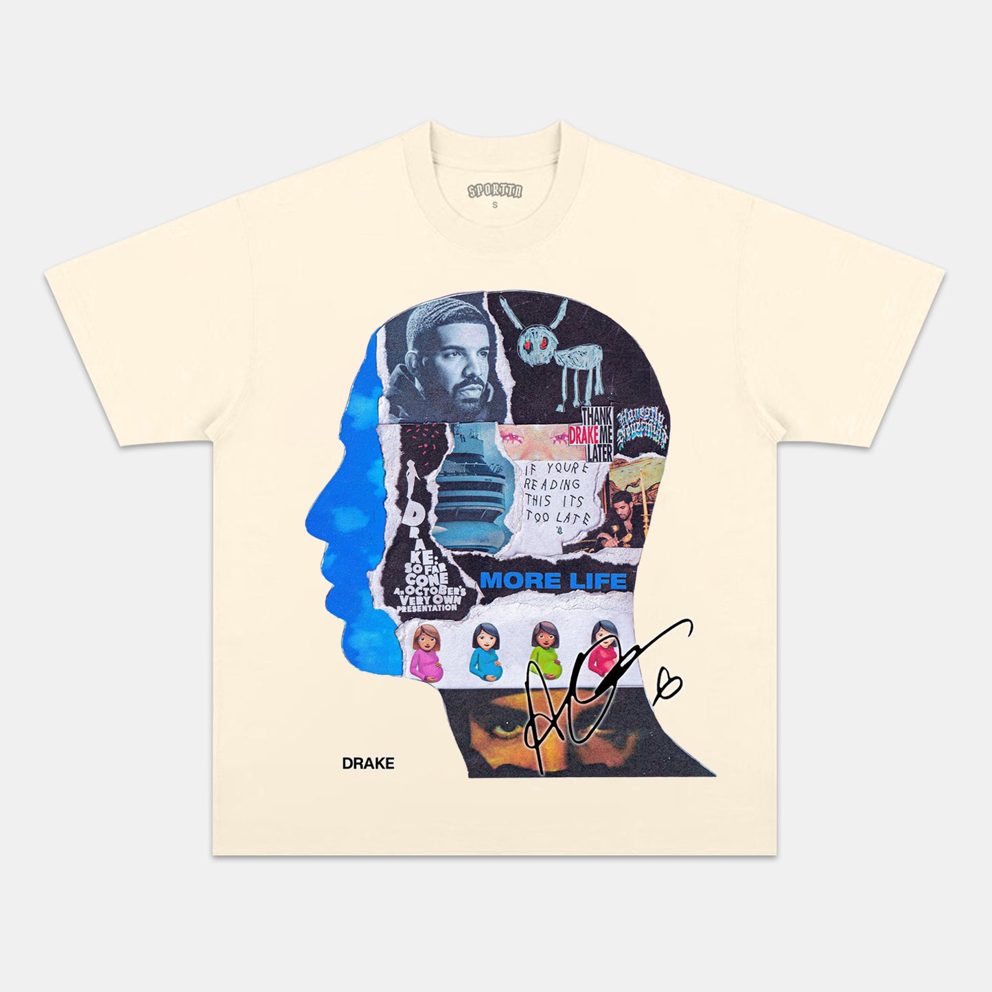 DRAKE & HEAD COLLAGE TEE