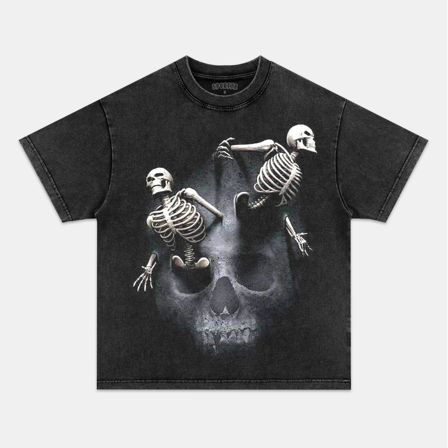 RETRO STREET STYLE & SKELETON HEAD TEE