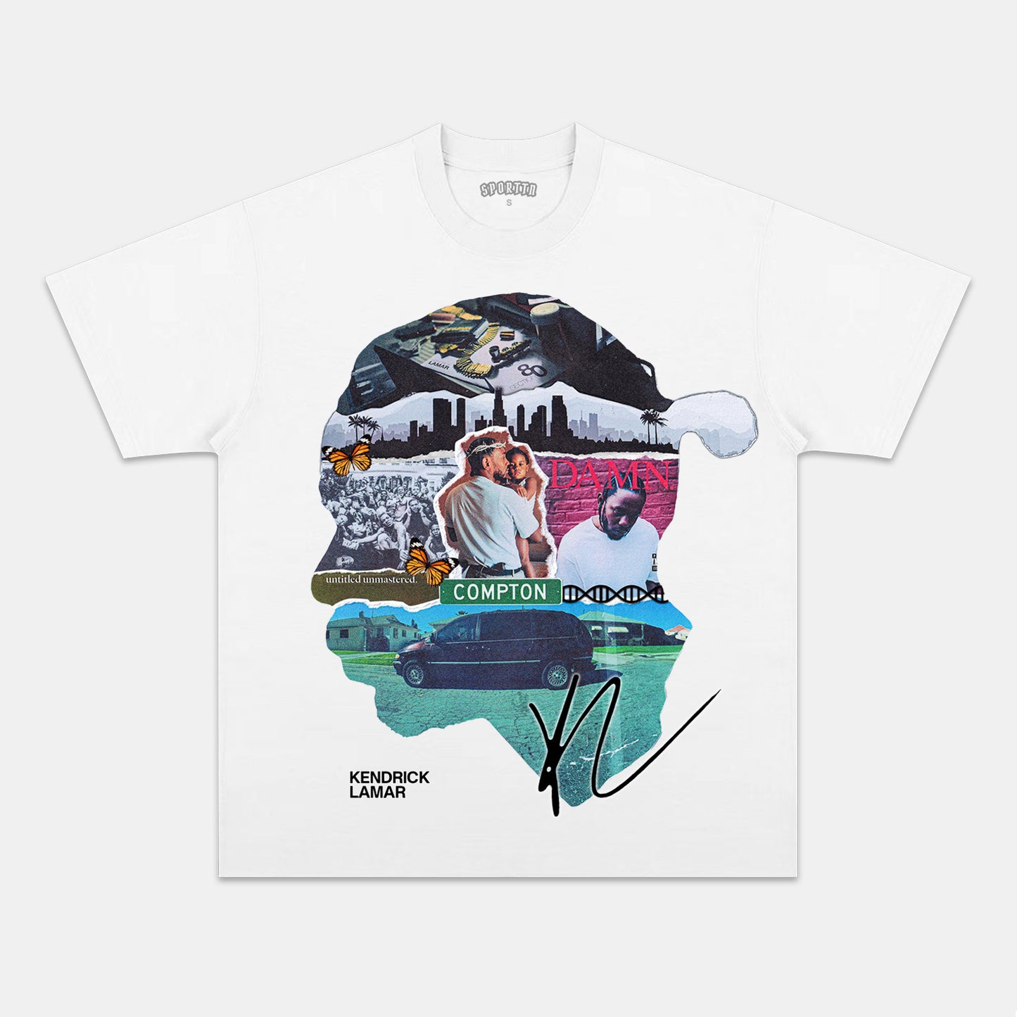 KENDRICK LAMAR & HEAD COLLAGE TEE
