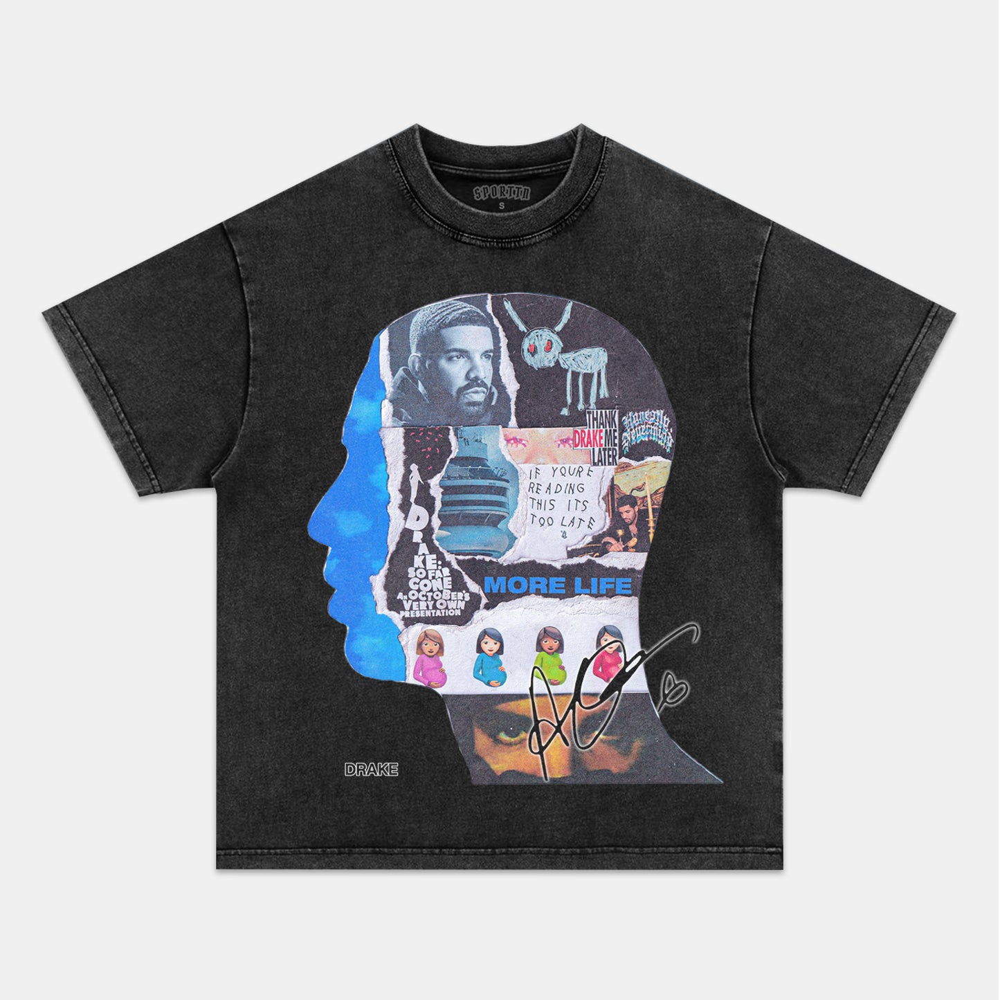 DRAKE & HEAD COLLAGE TEE