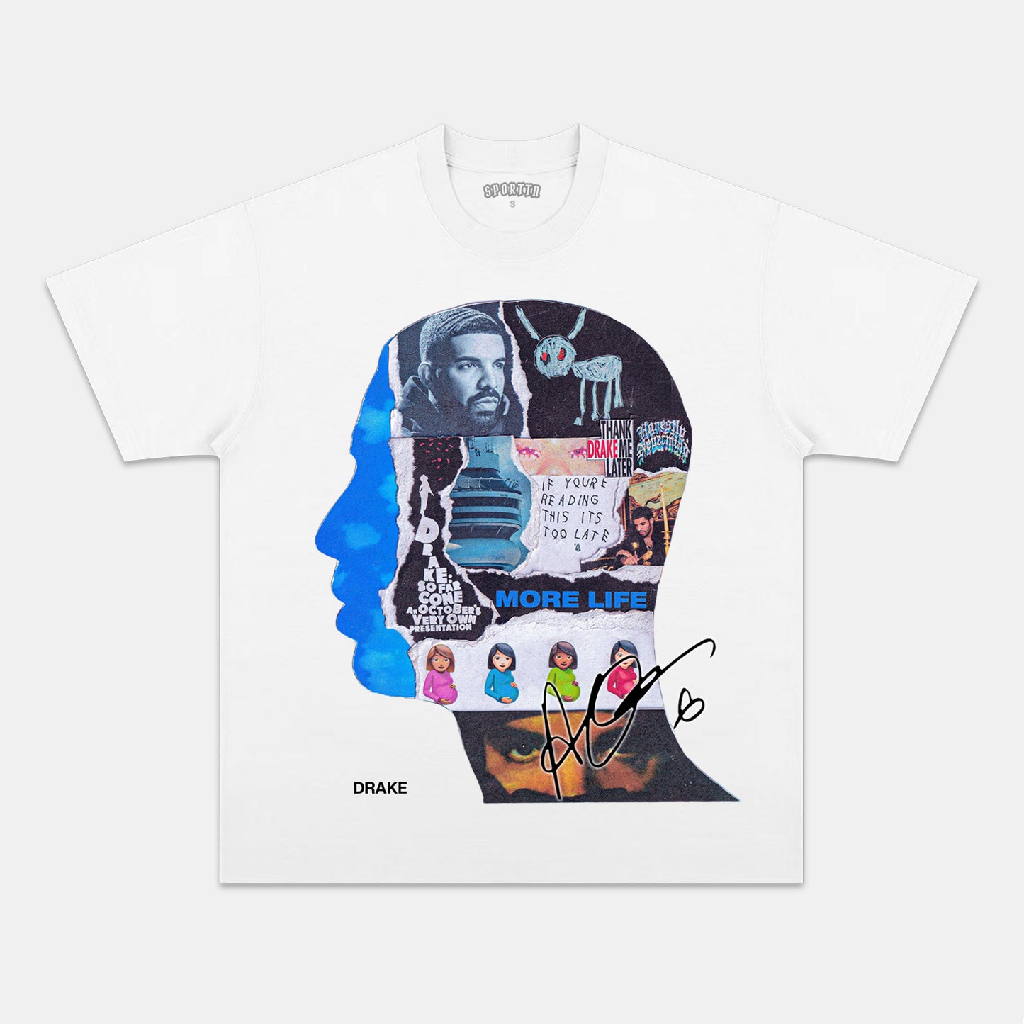 DRAKE & HEAD COLLAGE TEE